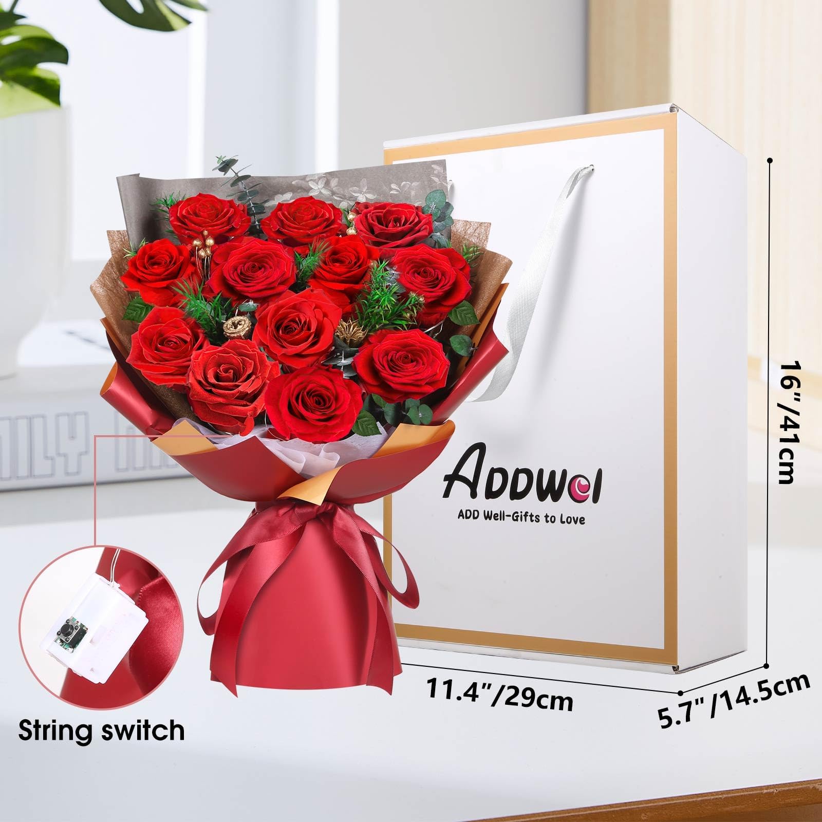 ADDWel Preserved Roses Gifts for Women,Eternal Roses That Lasts Years Birthday