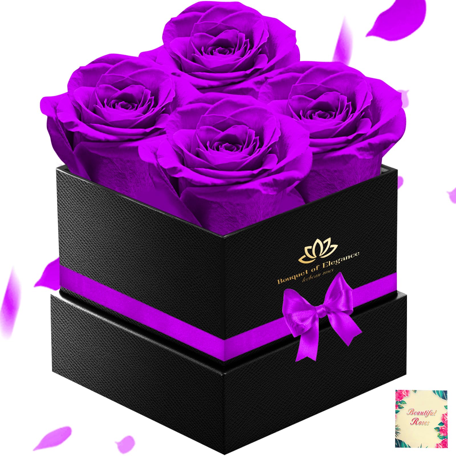 Leebean Forever Flowers Roses in A Box,Real Preserved Flowers,Preserved Roses,Preserved Flowers