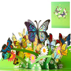 3D Butterfly Floral Greeting Card with Gold Foil Details