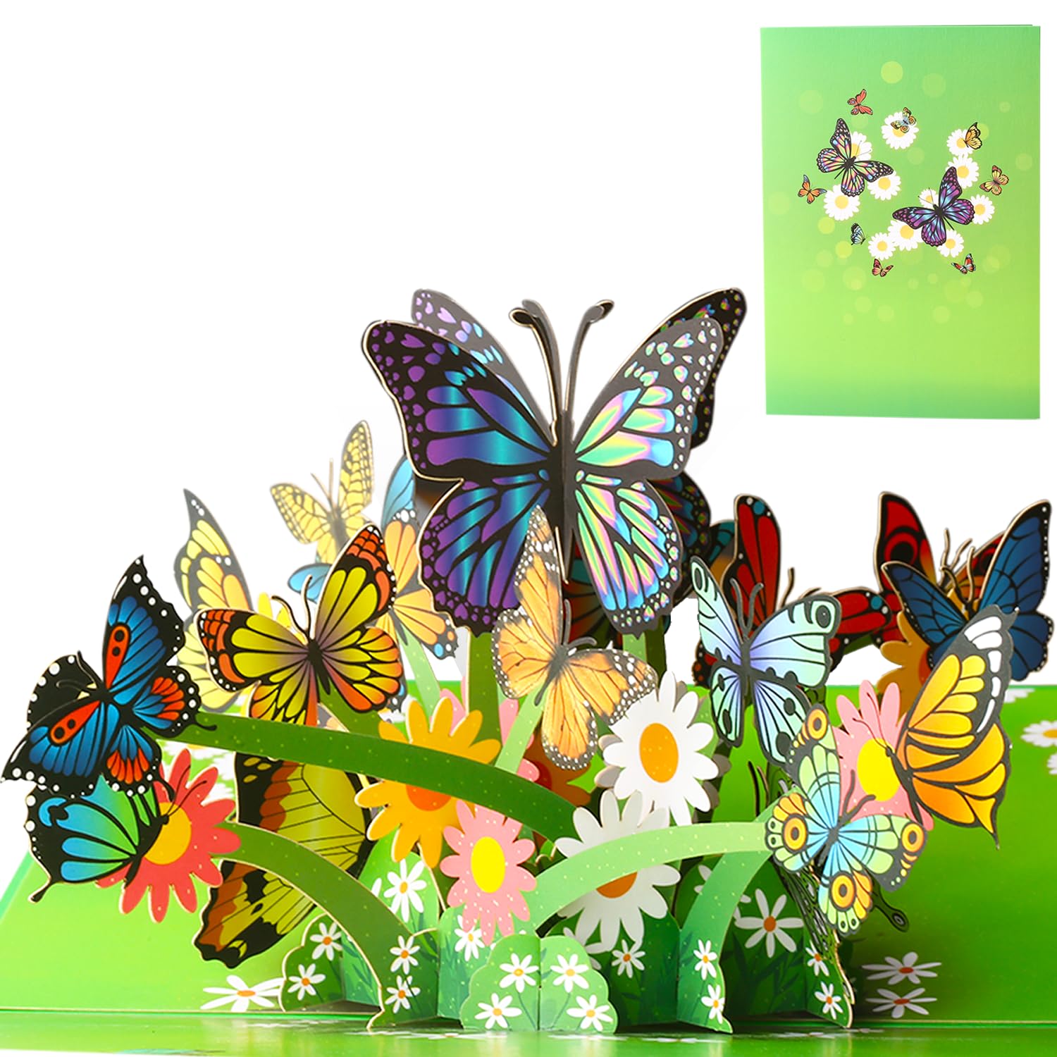 3D Butterfly Floral Greeting Card with Gold Foil Details
