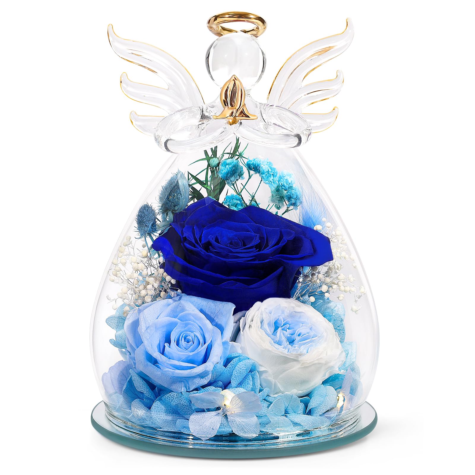 Preserved Rose Angel Figurine Gift Set