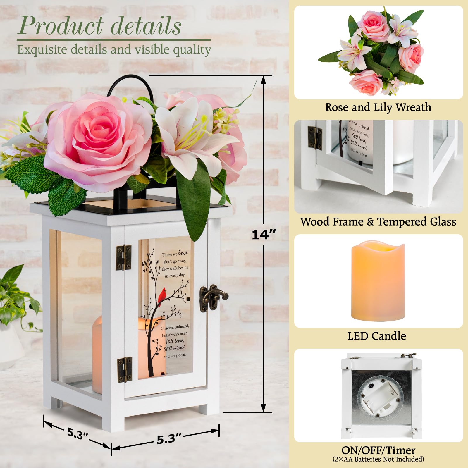 Memorial Lanterns with Flower