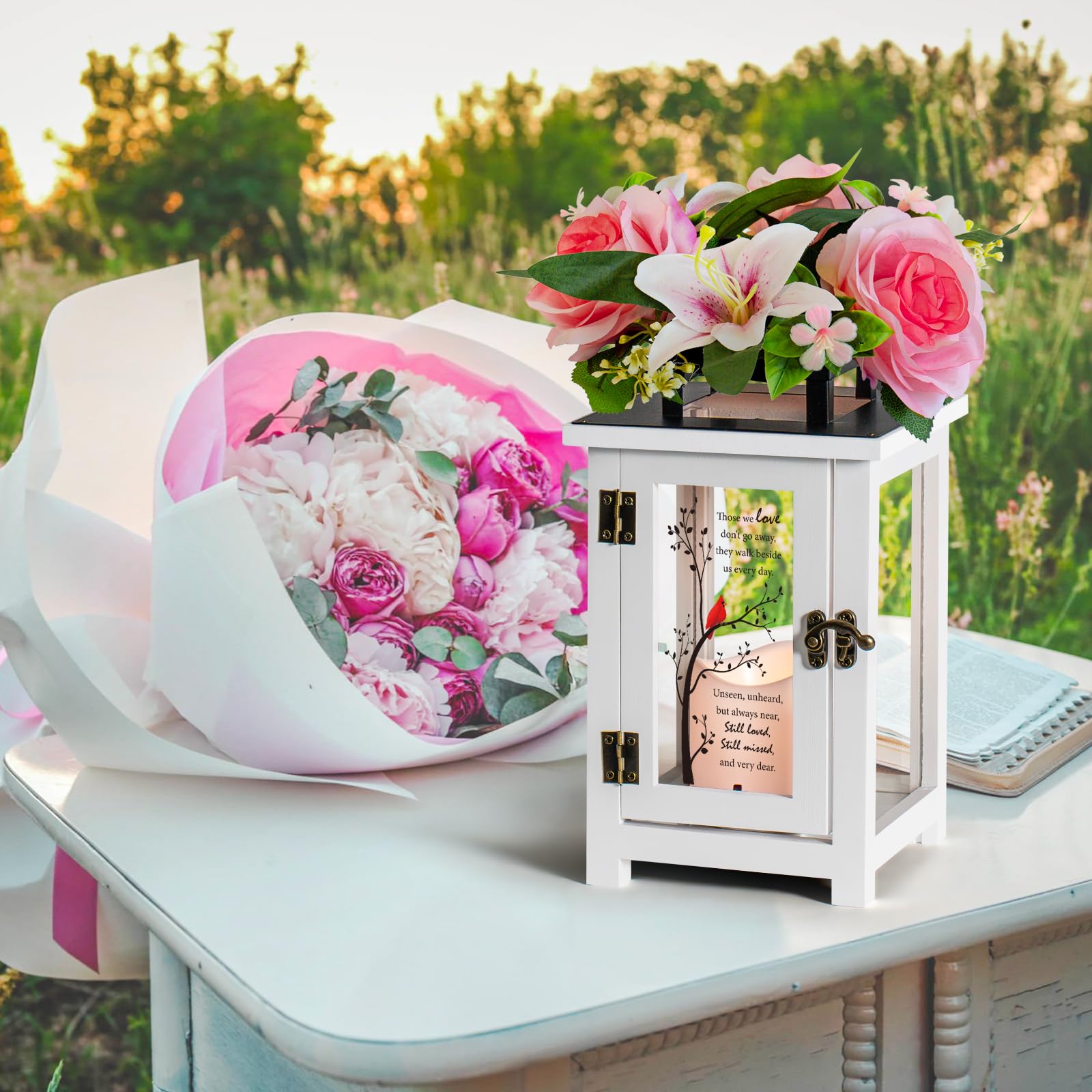 Memorial Lanterns with Flower