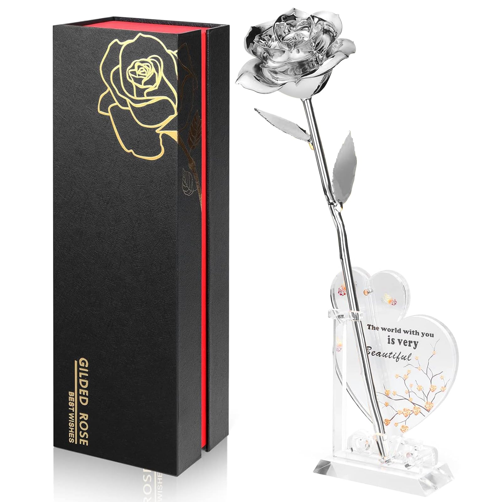 Gold Dipped Infinity Rose Decor Gift