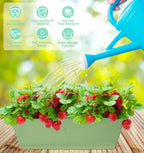 17-Inch Rectangular Window Box Planter with Saucer