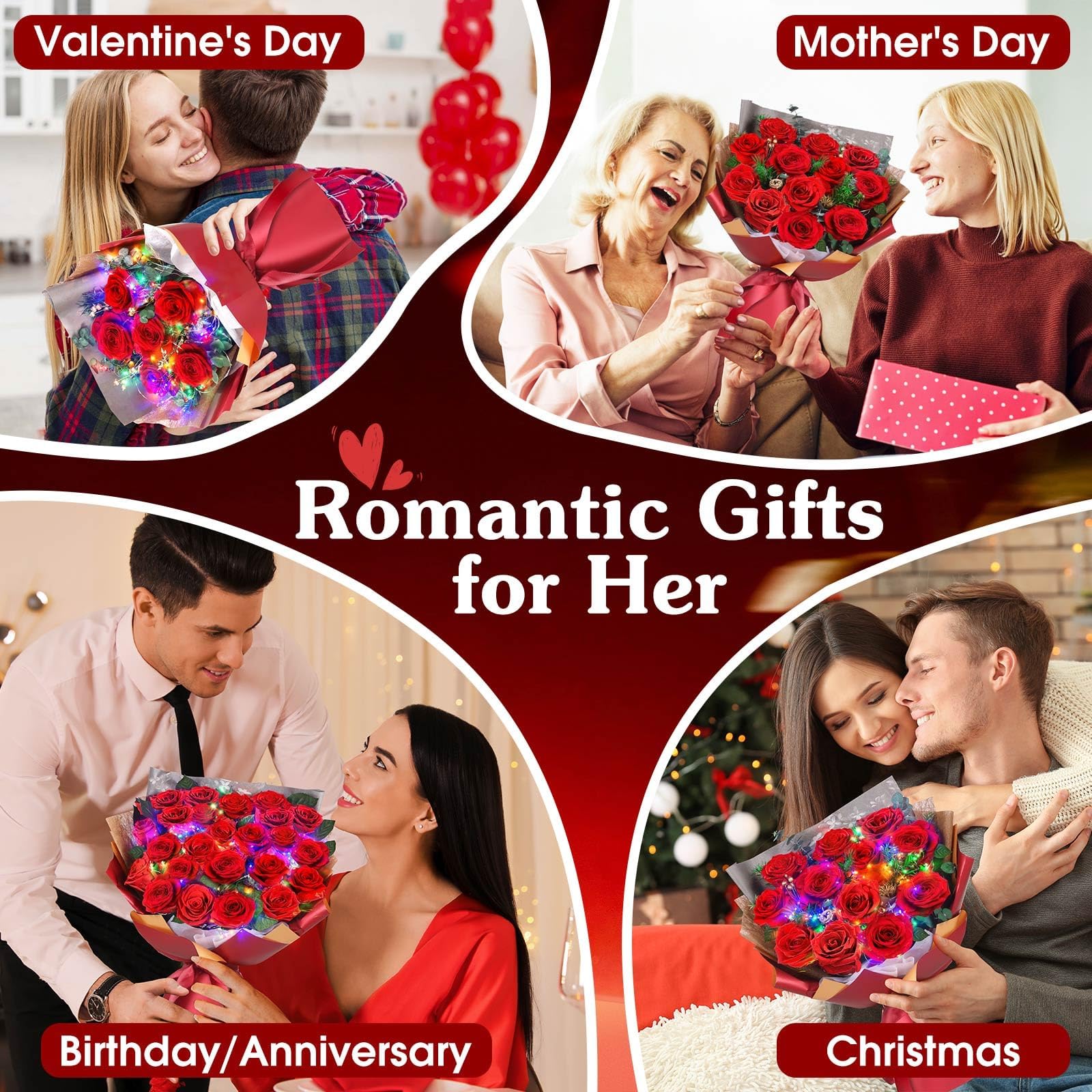 ADDWel Preserved Roses Gifts for Women,Eternal Roses That Lasts Years Birthday