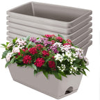 17-Inch Rectangular Window Box Planter with Saucer