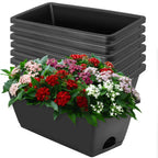 17-Inch Rectangular Window Box Planter with Saucer