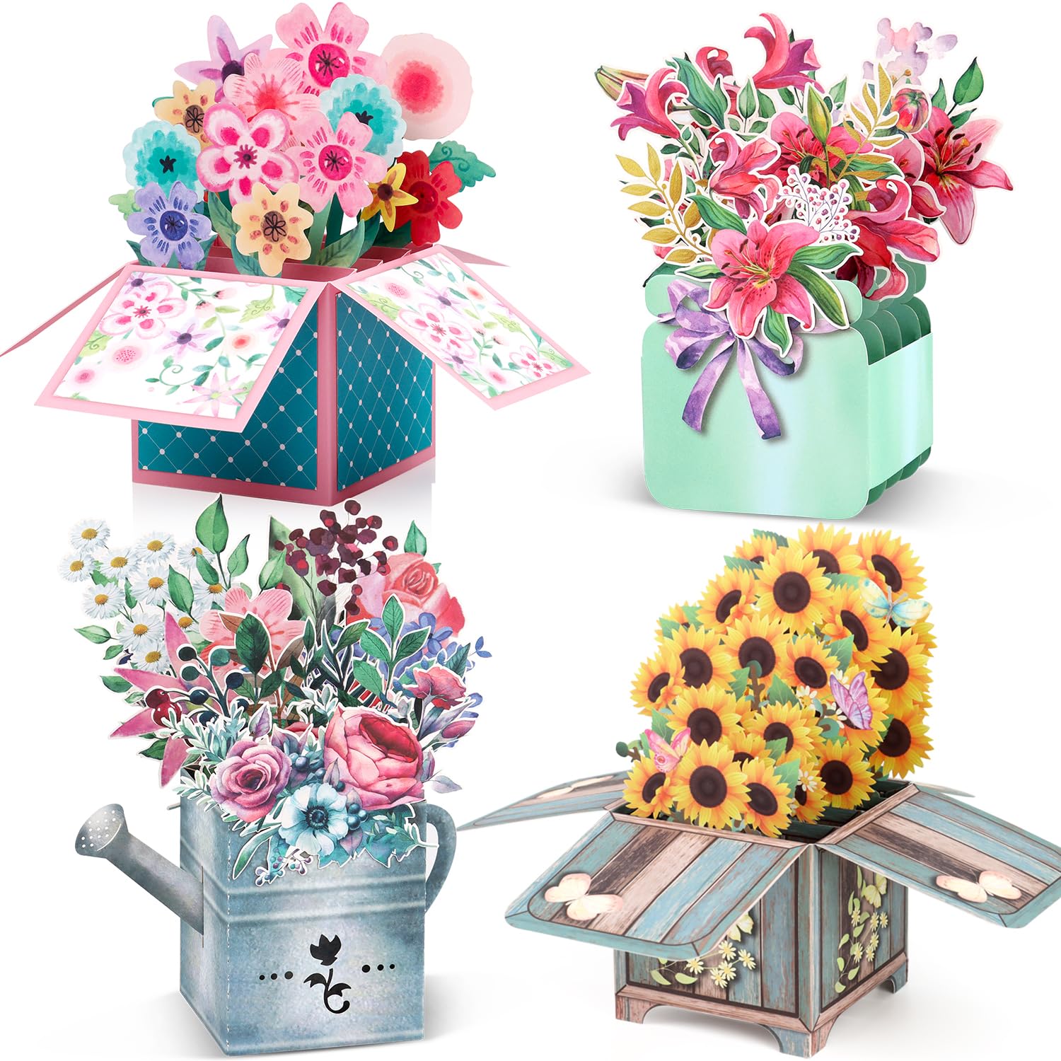 3D Pop-Up Greeting Card with Envelope & Note Card