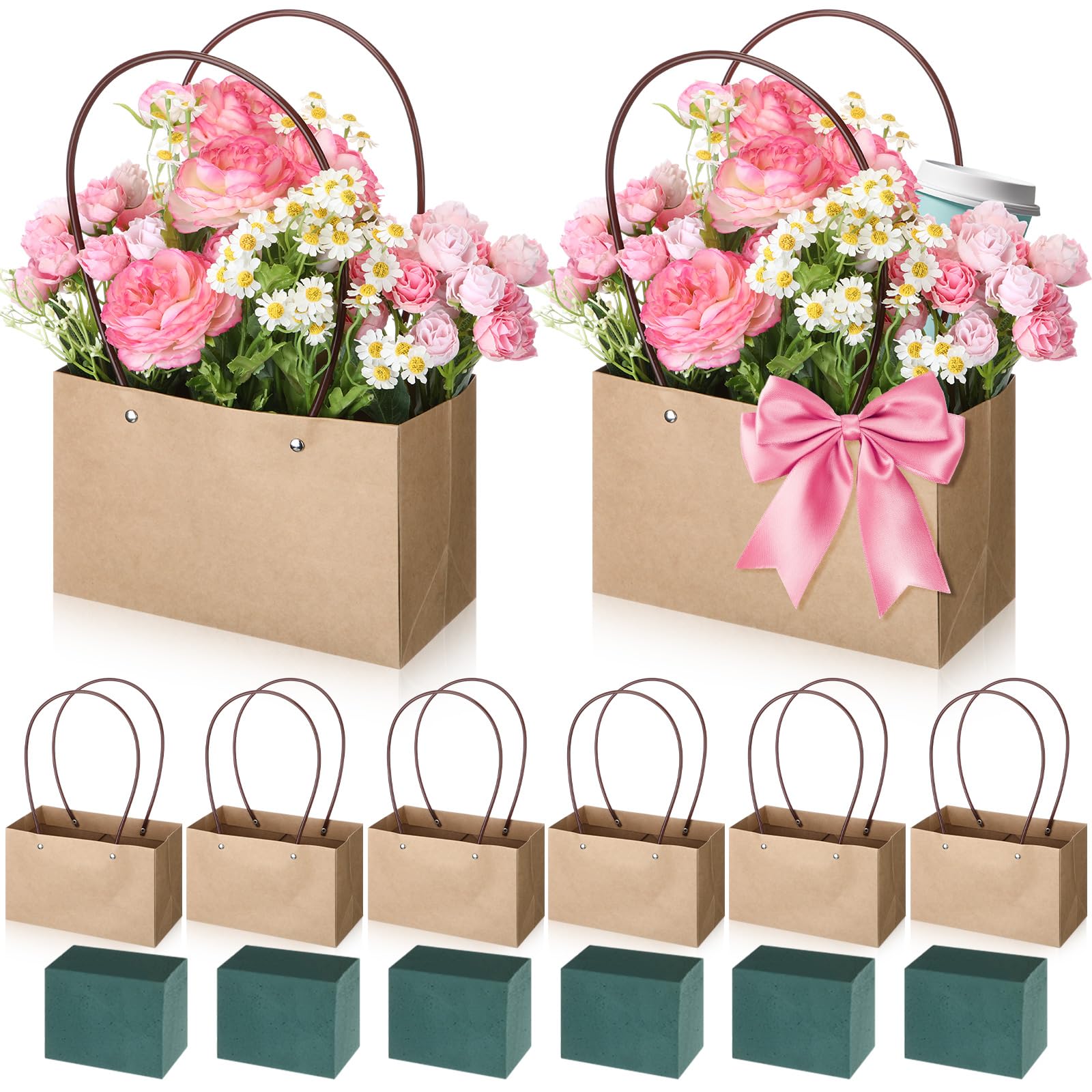 6-Set Flower Gift Boxes with Floral Foam Blocks
