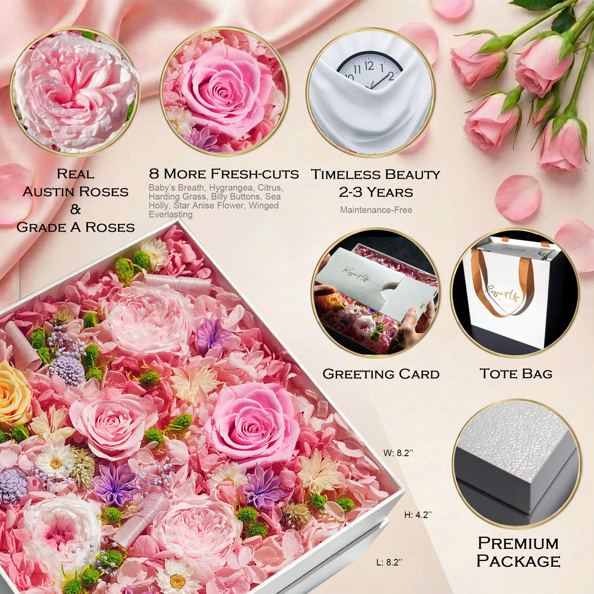 Preserved Rose Bouquet Box Gift Set