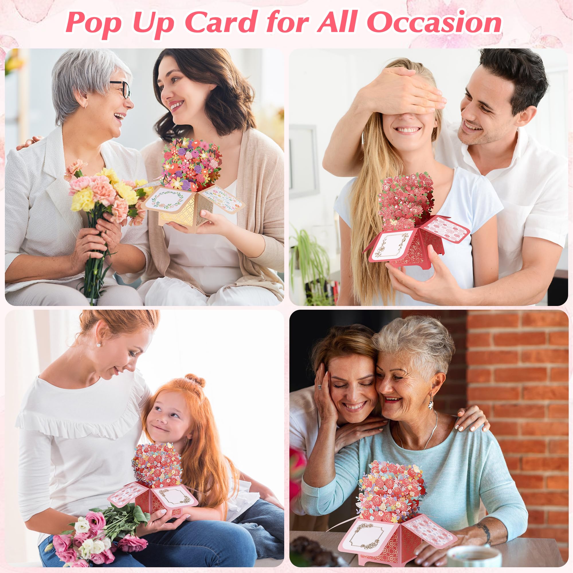3D Pop-Up Greeting Card with Envelope & Note Card