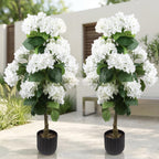 2-Pack Artificial Hydrangea Topiary Plants