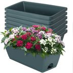 17-Inch Rectangular Window Box Planter with Saucer