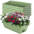 17-Inch Rectangular Window Box Planter with Saucer