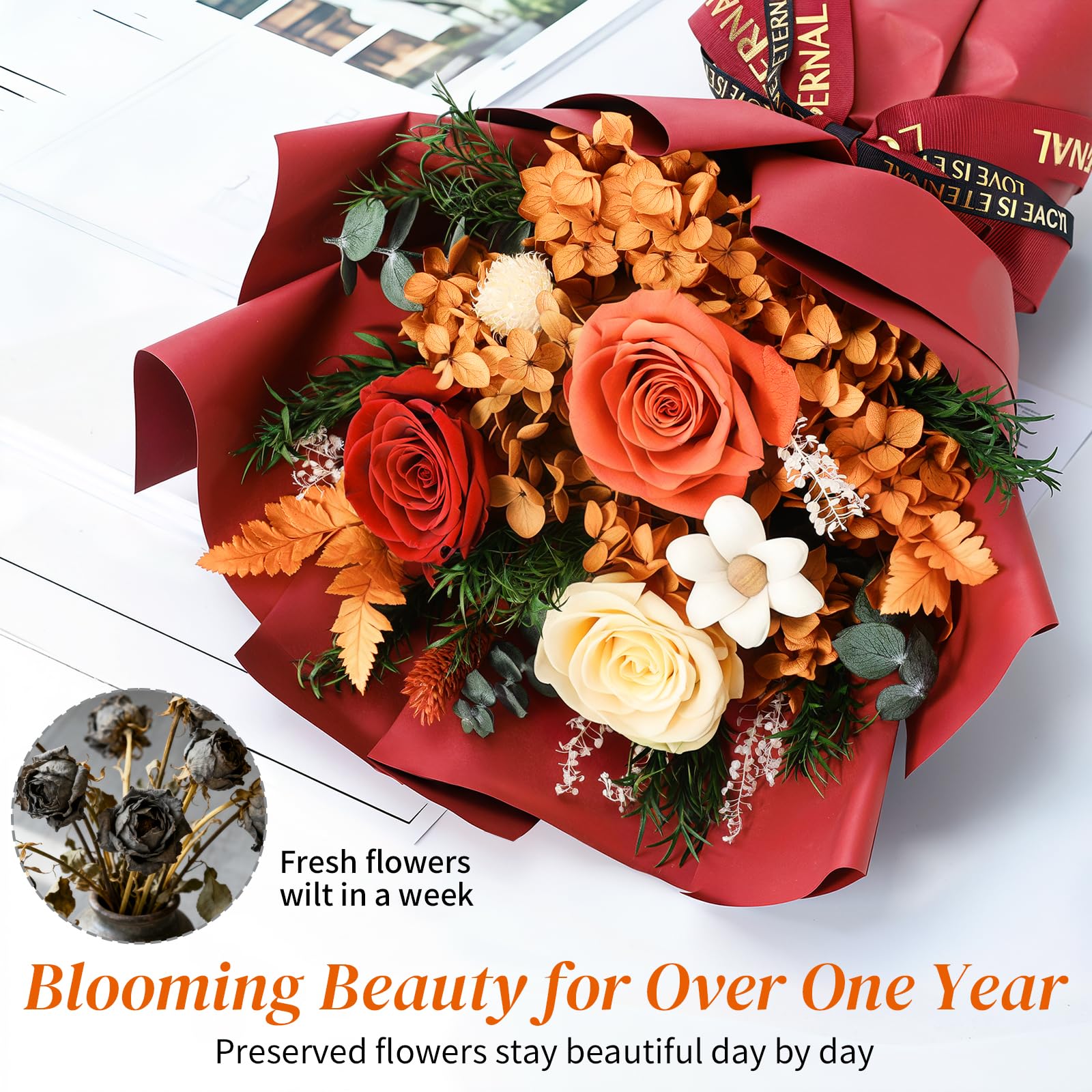 Preserved Flower Bouquet Gift Box for Mom & Her