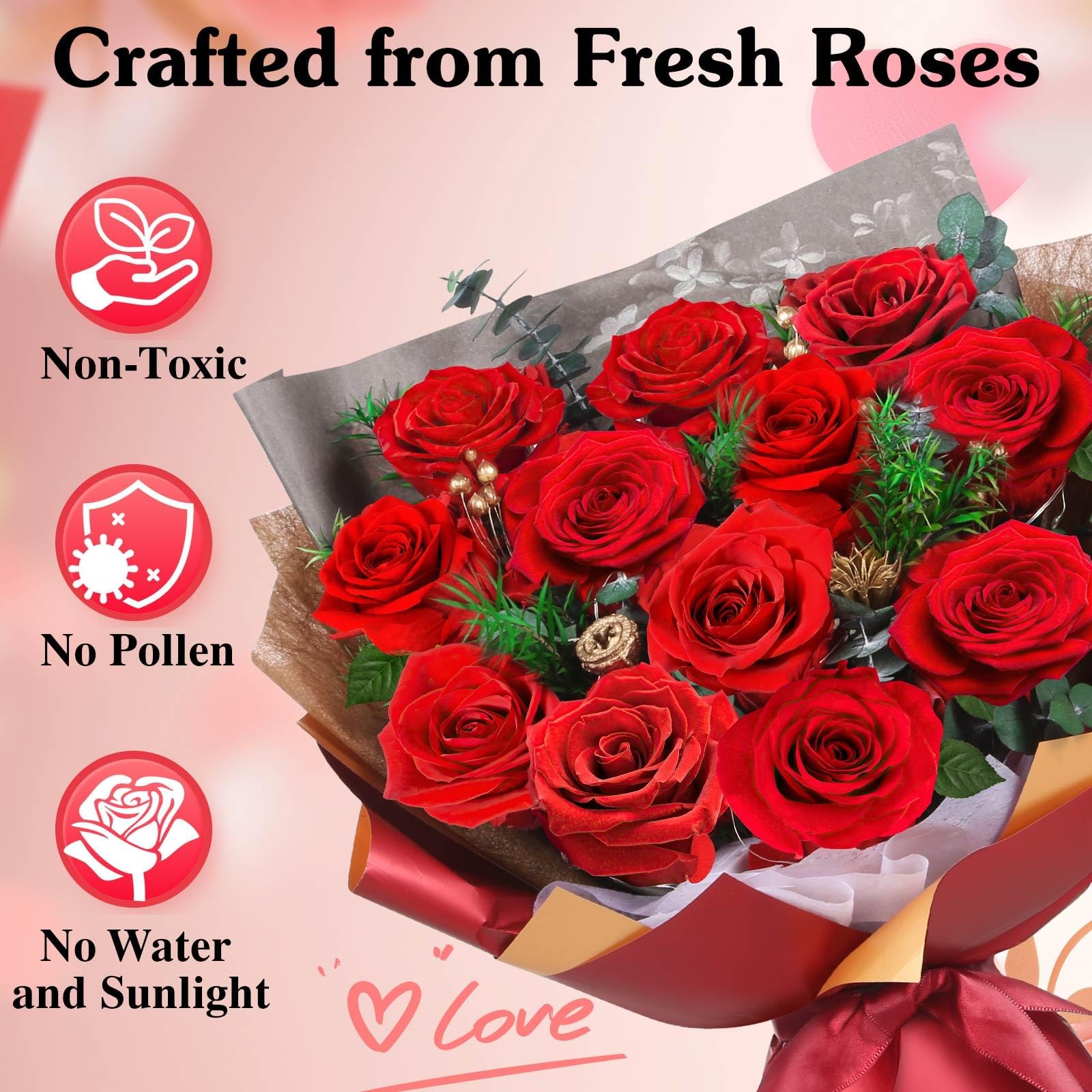 ADDWel Preserved Roses Gifts for Women,Eternal Roses That Lasts Years Birthday