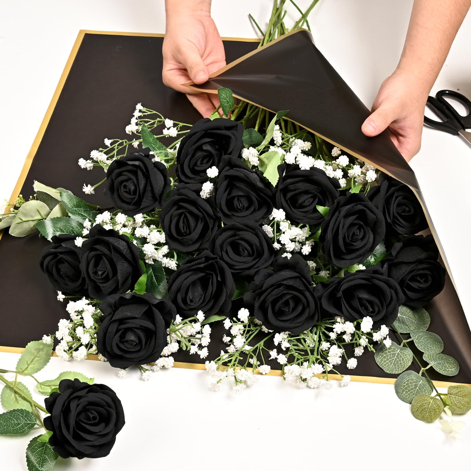 Waipfaru Fake White Flowers for Wedding