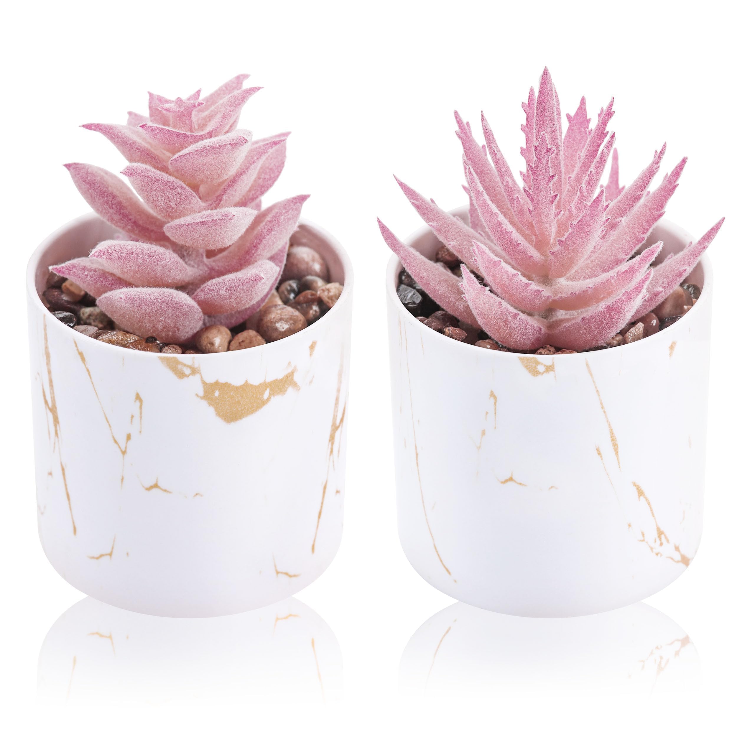Der Rose Fake Succulents Plants Artificial for Office Desk Accessories for Women Pink Decor