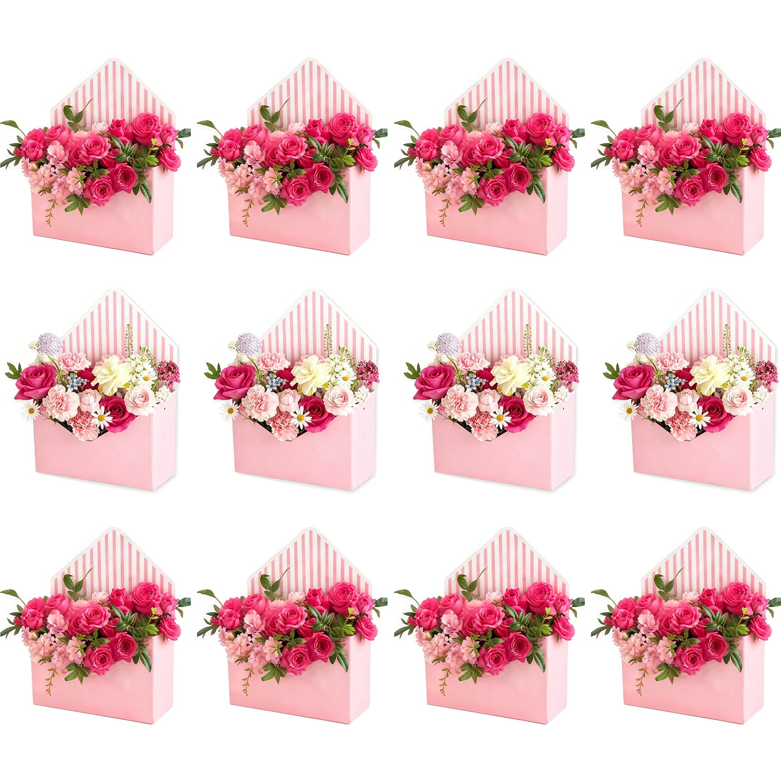 12-Piece Floral Envelope Bouquet Gift Boxes