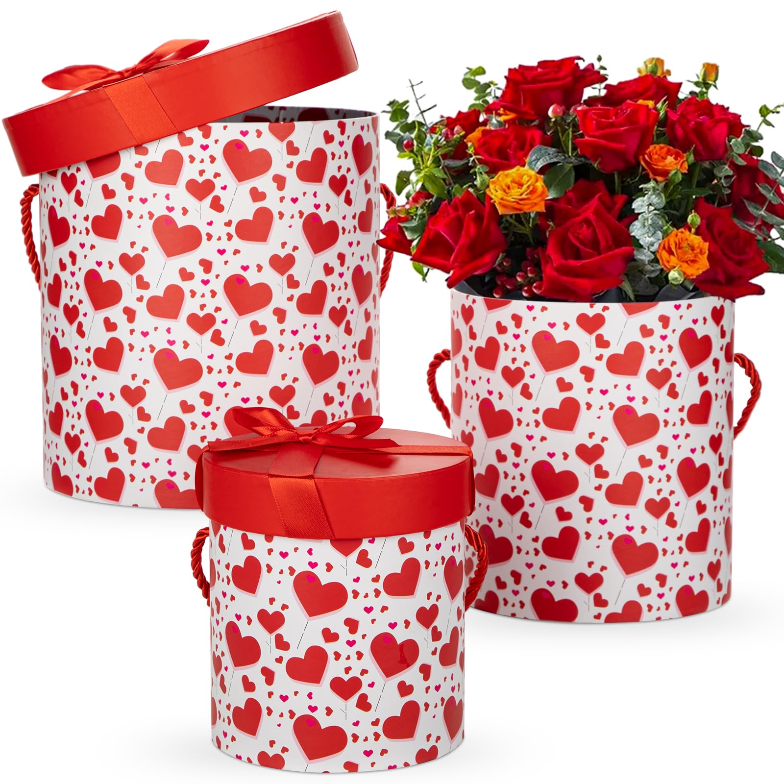 3-Piece Round Nesting Gift Box Set for Flower Arrangements