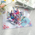 3D Butterfly Floral Greeting Card with Gold Foil Details