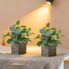 2-Pack Artificial Indoor Plants with Wooden Planters