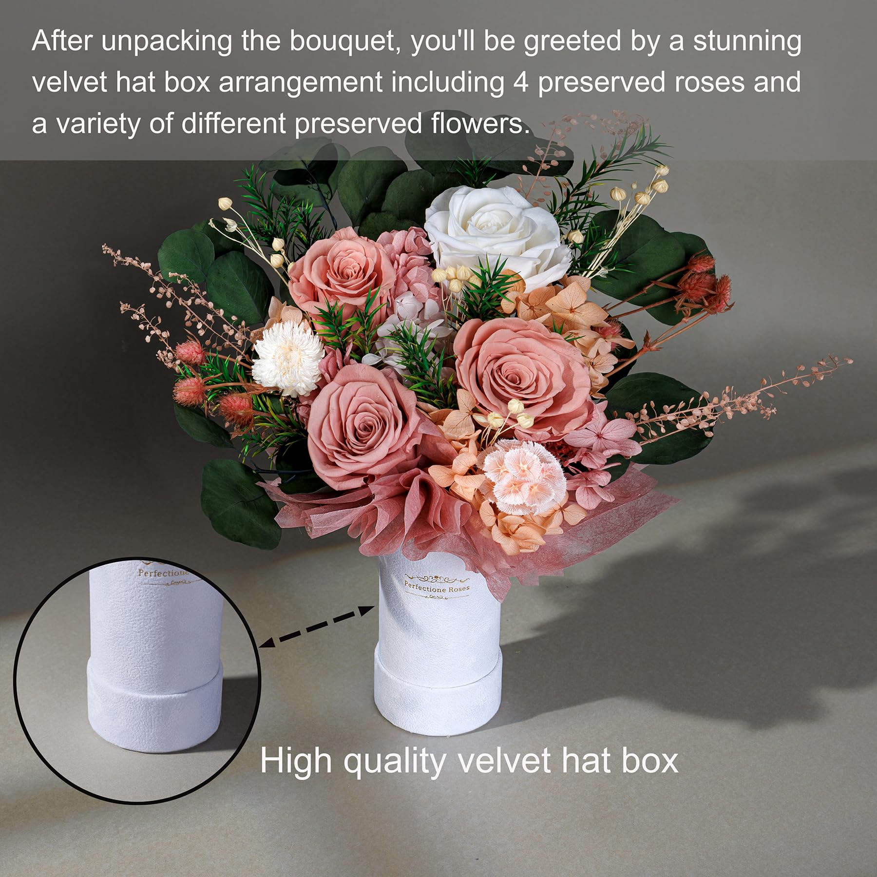 Perfectione Roses Preserved Flowers Bouquet(Medium)