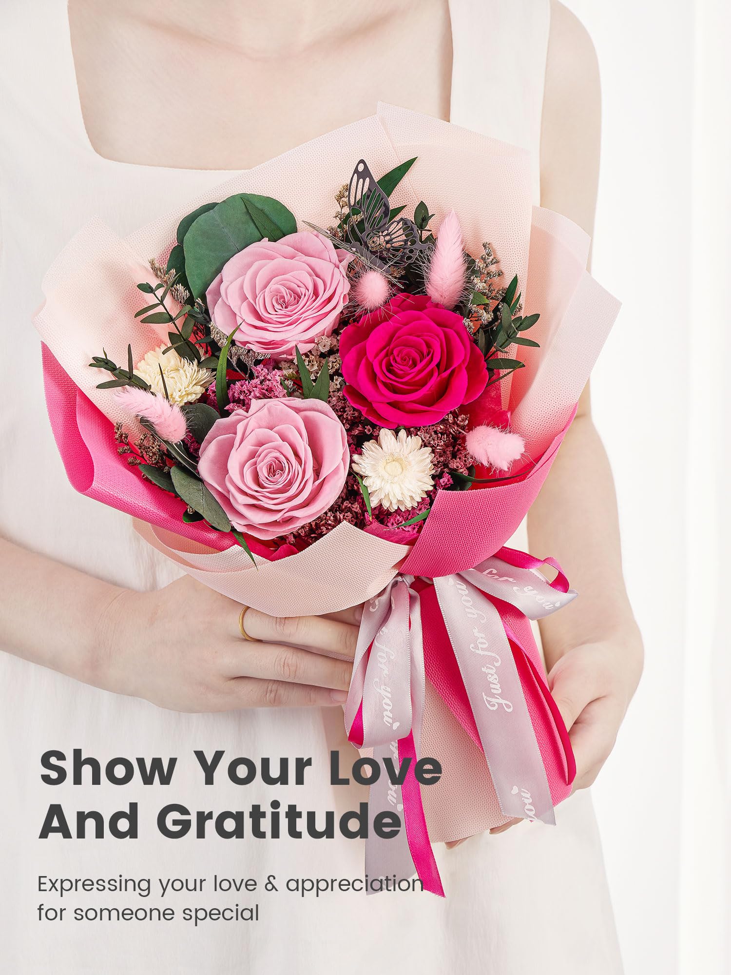 Preserved Rose Bouquet Gift for Women & Mom