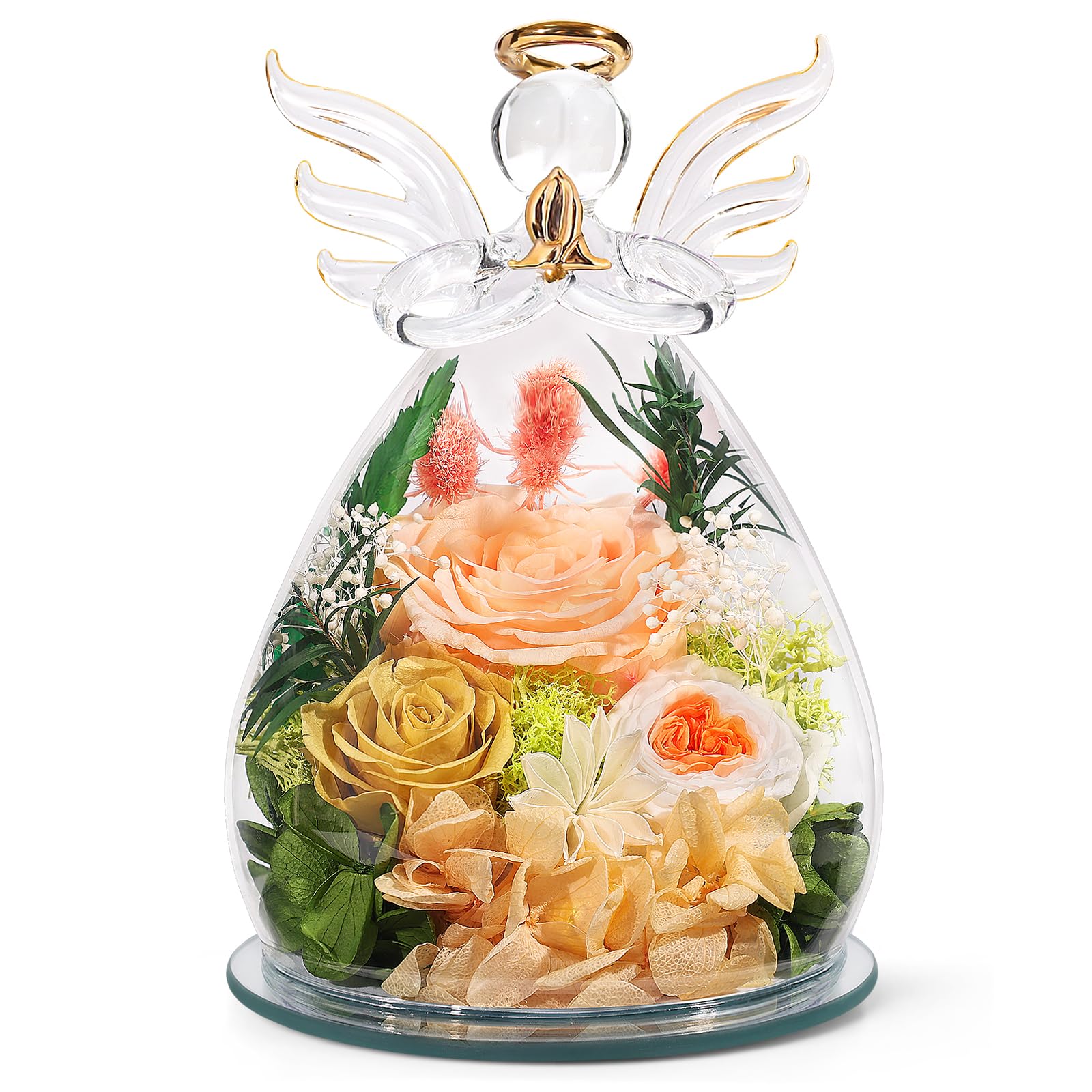 Preserved Rose Angel Figurine Gift Set