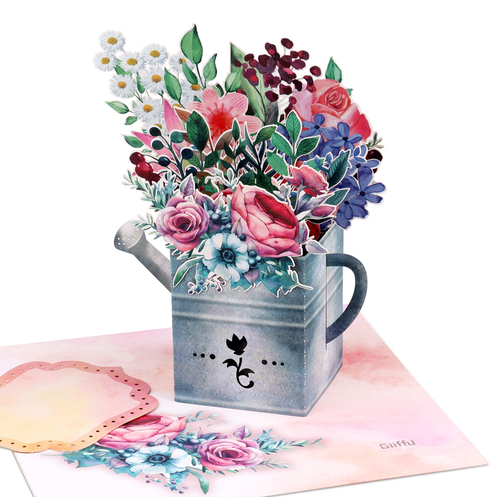 3D Pop-Up Greeting Card with Envelope & Note Card