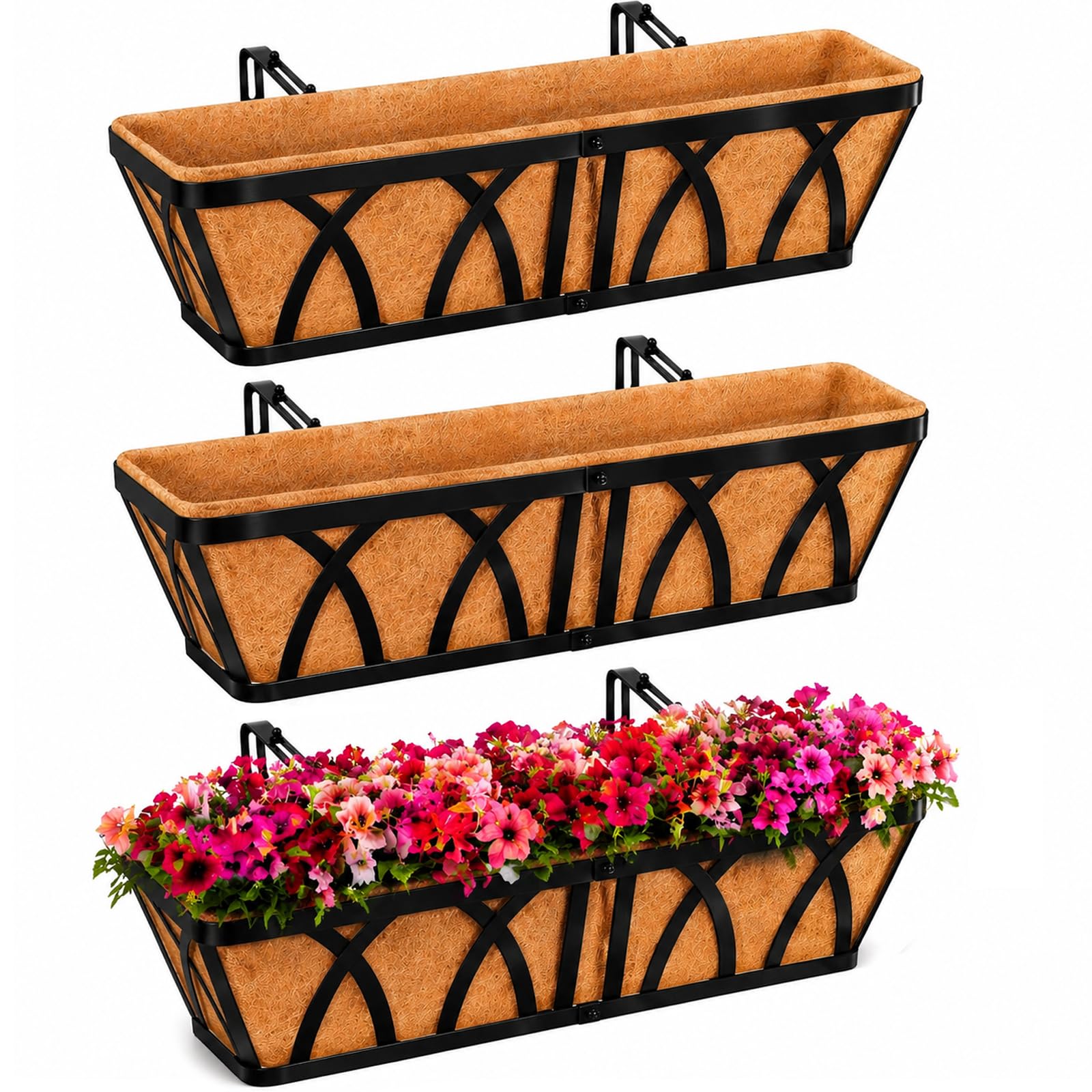 HKZ Window Boxes Railing Planter Outdoor Fence Planters