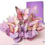 3D Butterfly Floral Greeting Card with Gold Foil Details