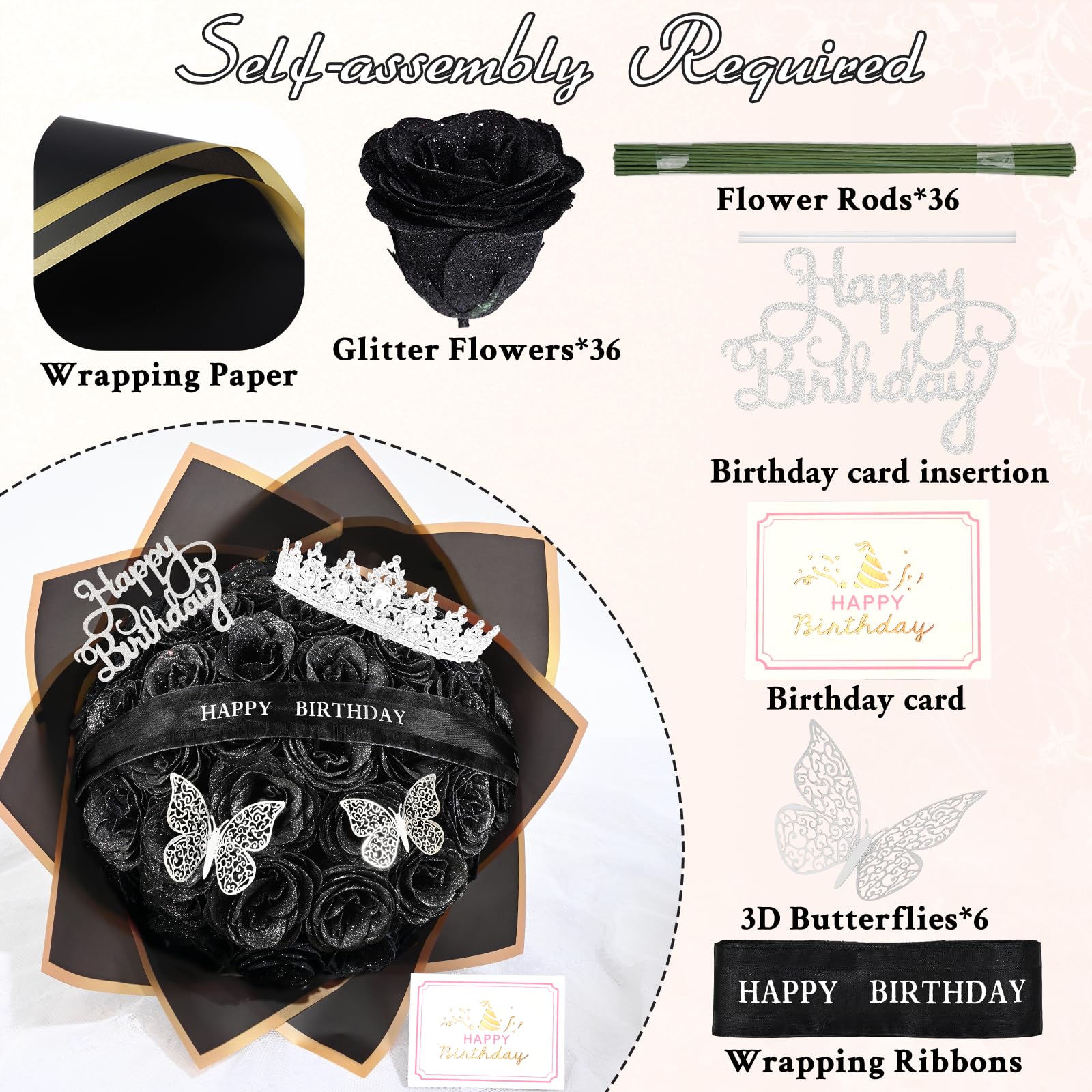 Waipfaru Glitter Roses Bouquet