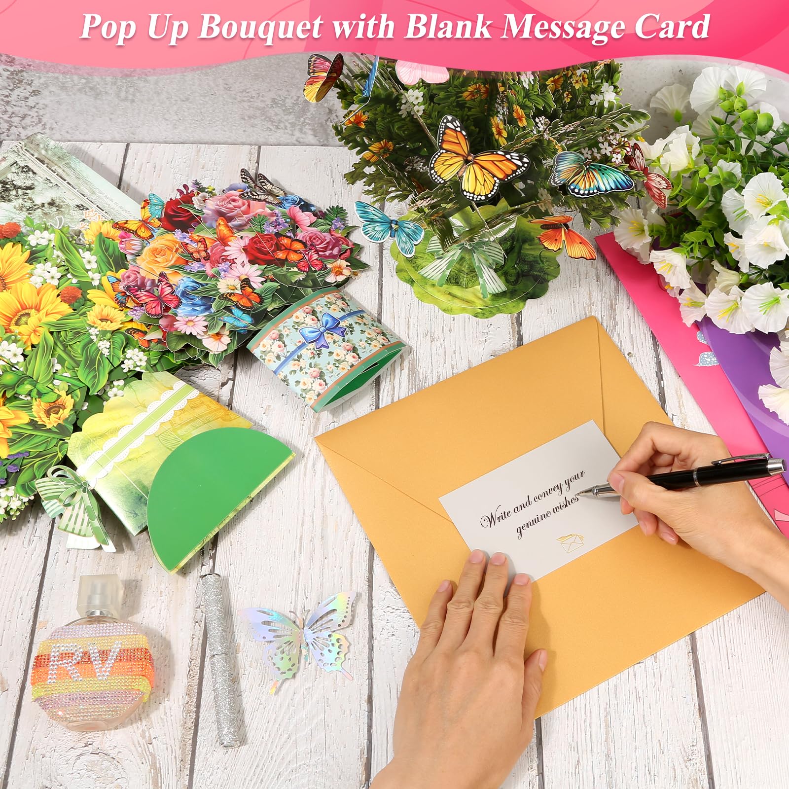 Pop-Up Flower Bouquet Greeting Card Set