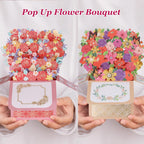 3D Pop-Up Greeting Card with Envelope & Note Card