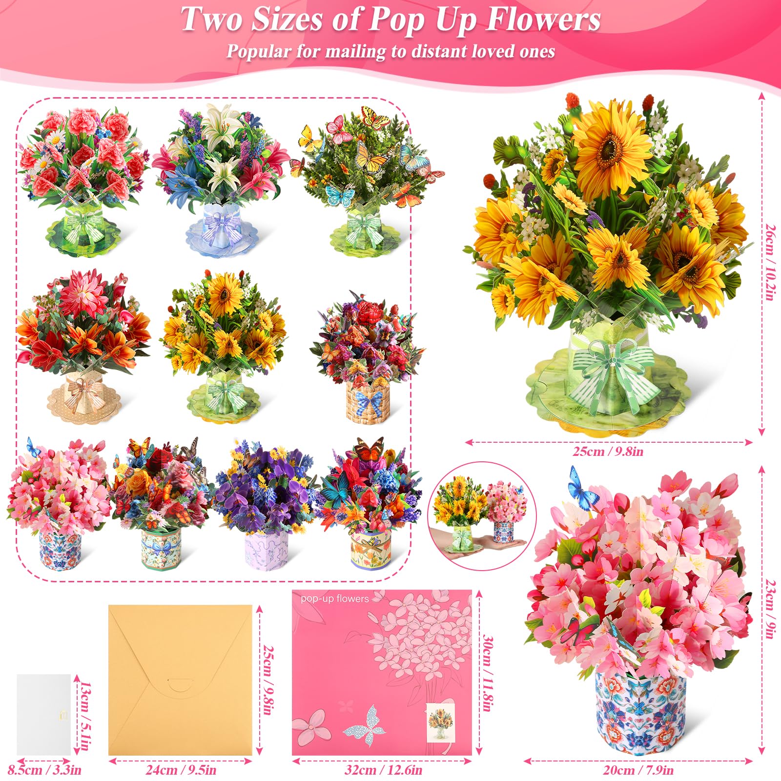 Pop-Up Flower Bouquet Greeting Card Set
