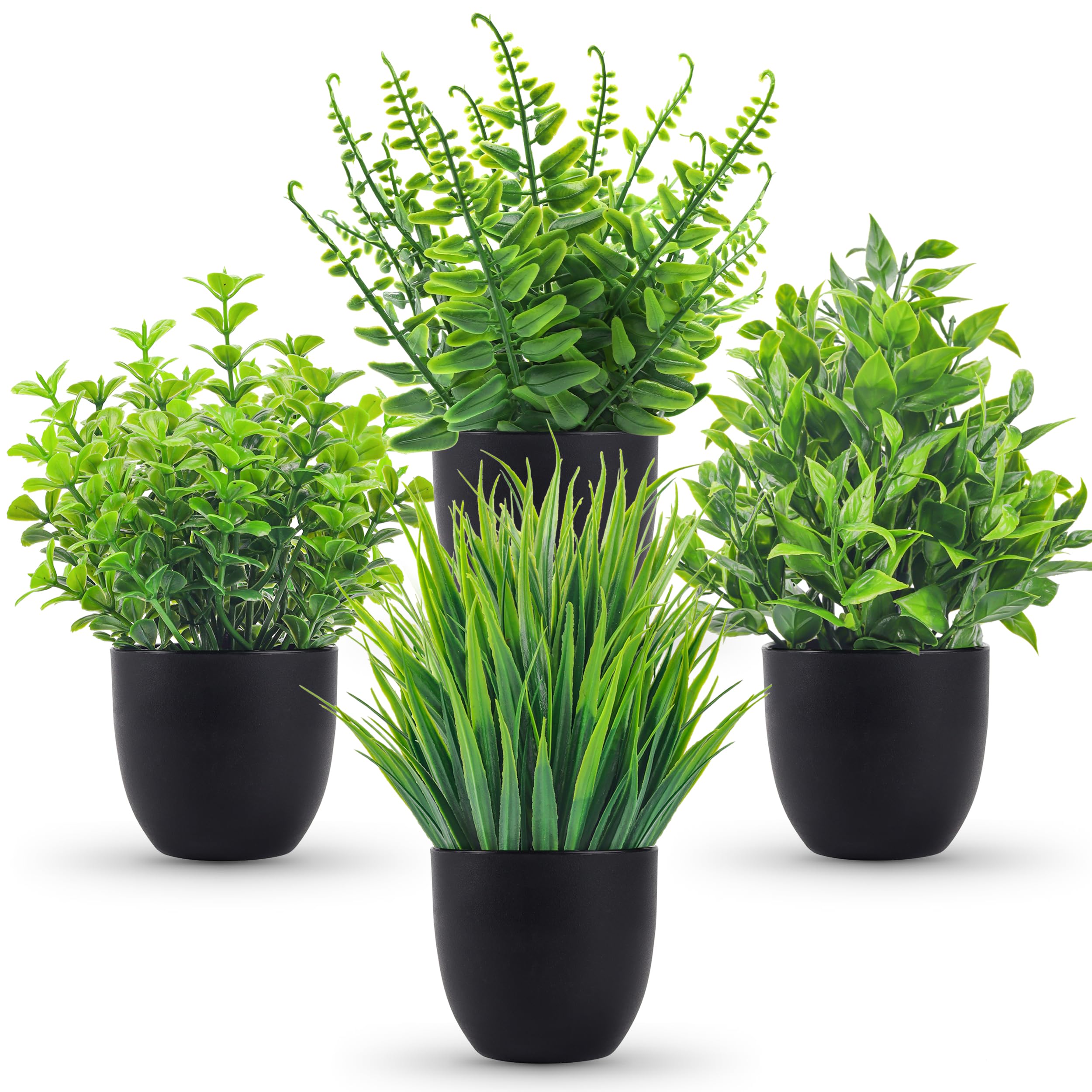 Der Rose Fake Artificial Plants Small Faux Black Bathroom Accessories for Home Decor