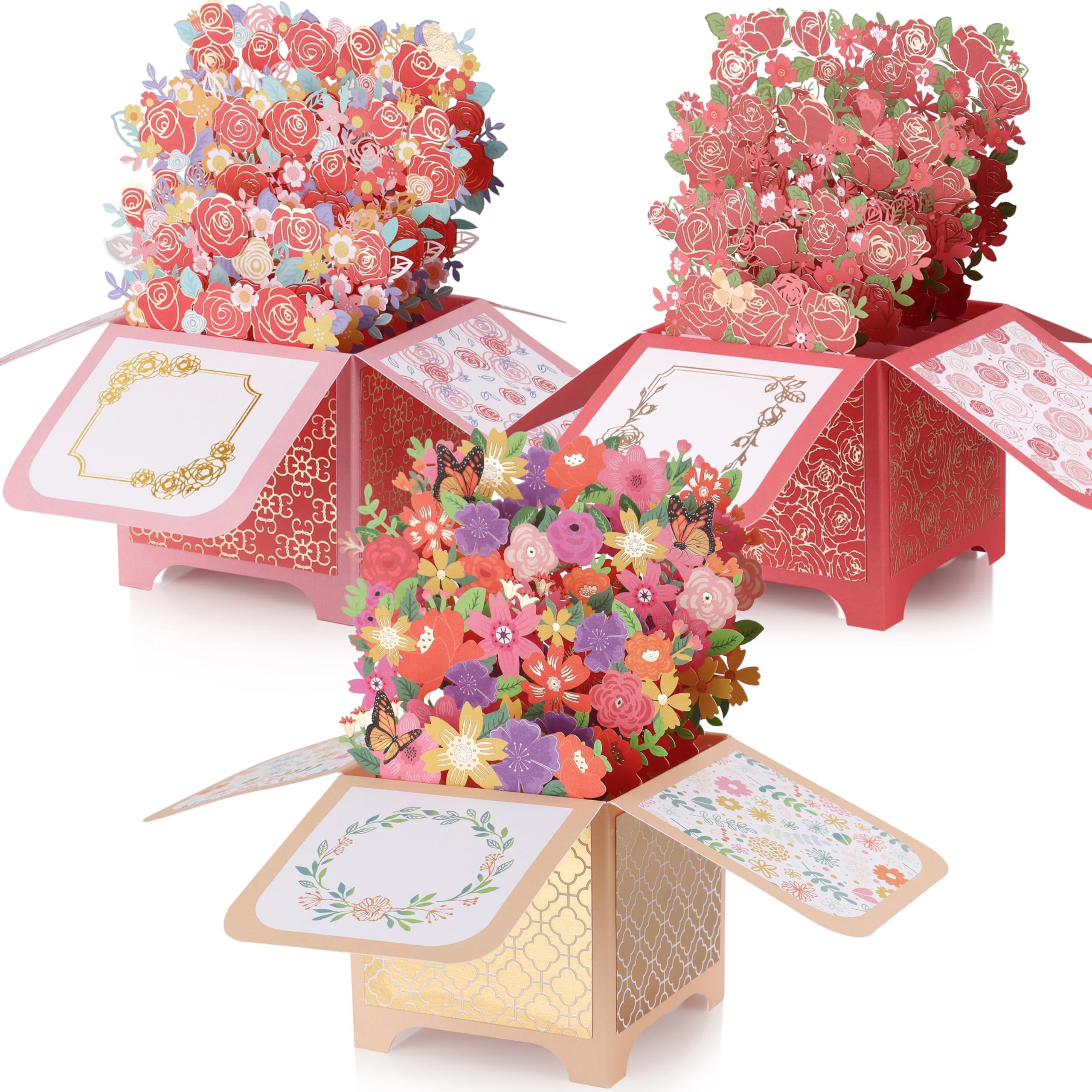 3D Pop-Up Greeting Card with Envelope & Note Card