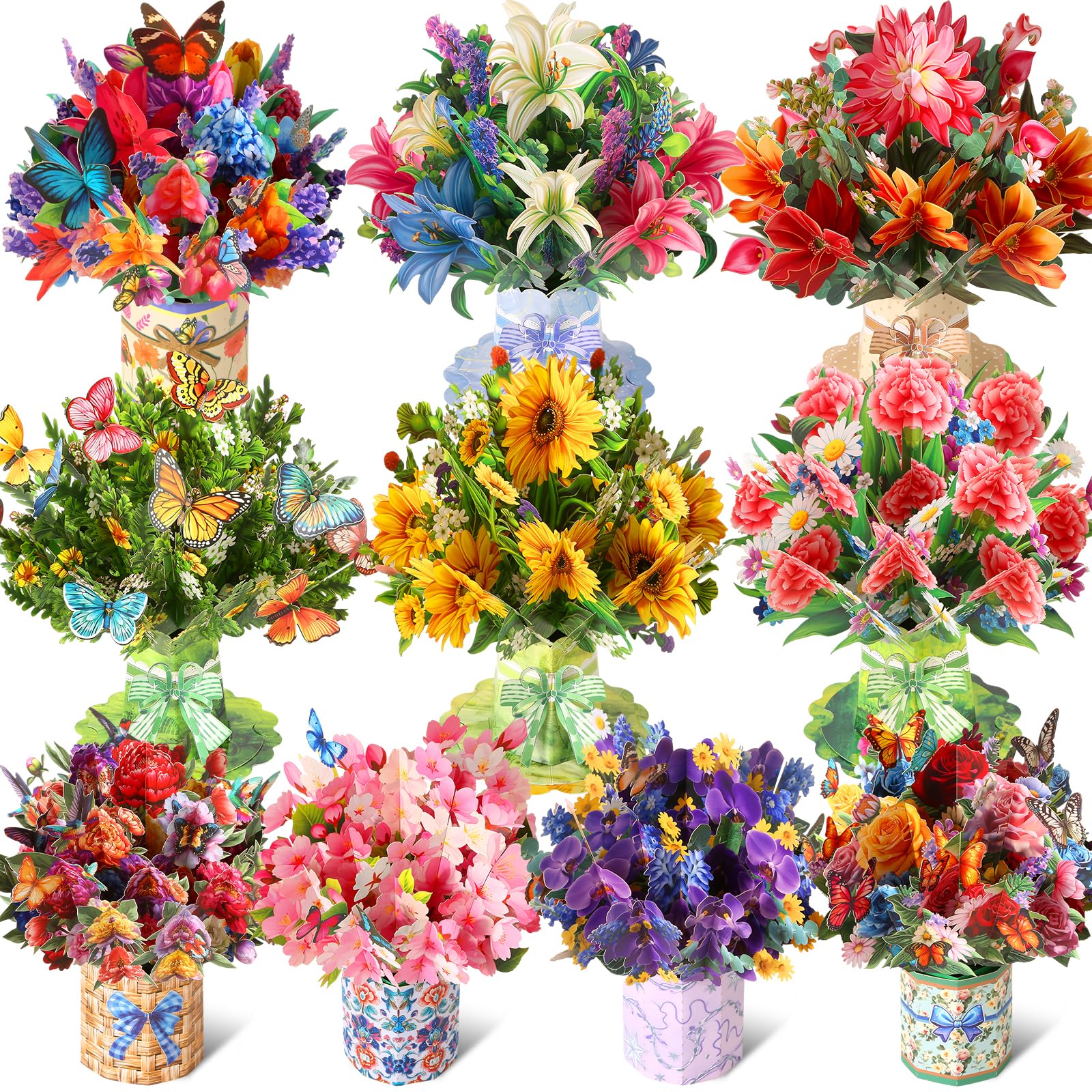 Pop-Up Flower Bouquet Greeting Card Set